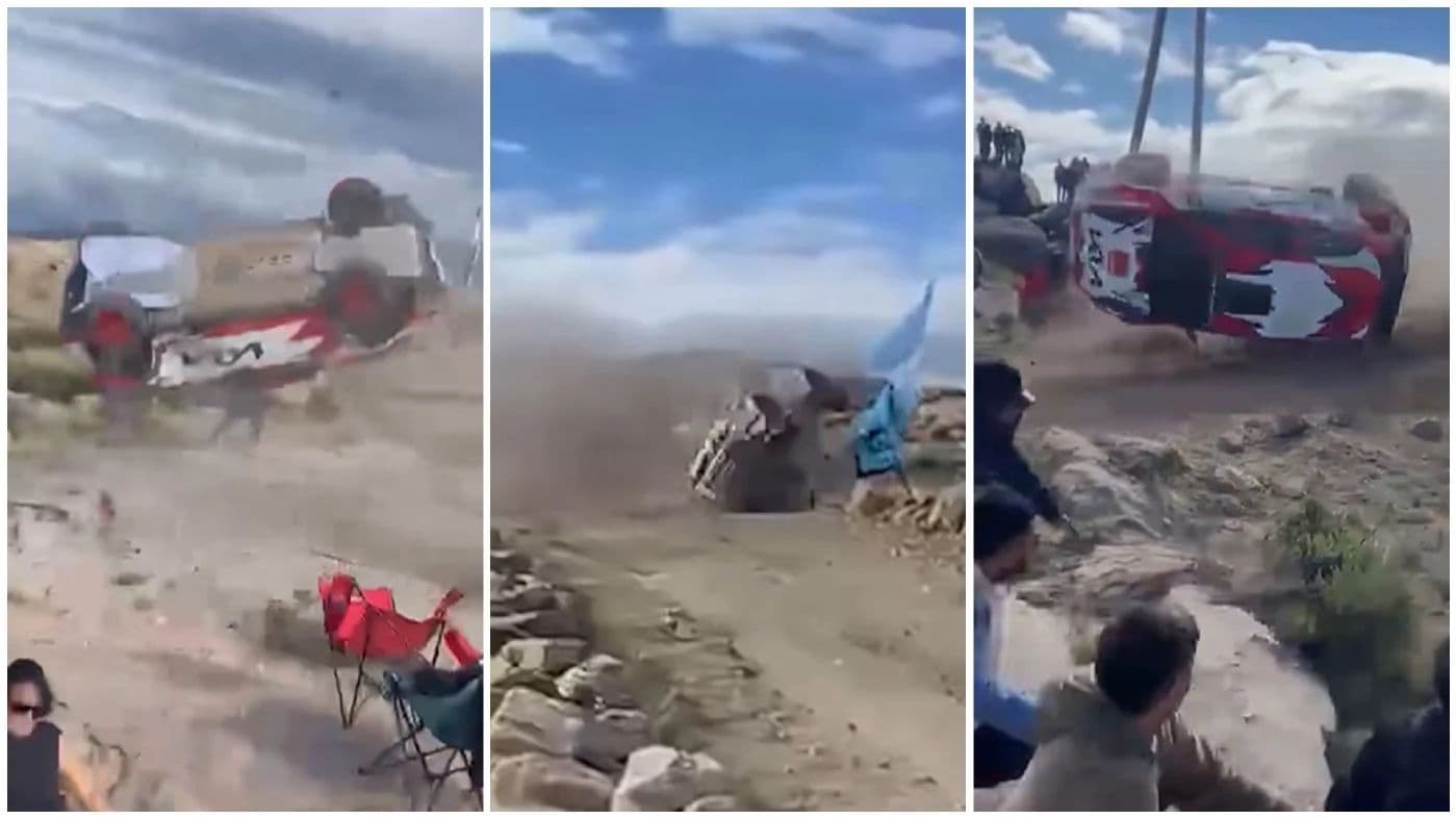 Ralli faciası: Seyircilerin arasına daldı