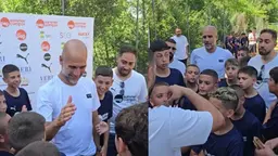 Pep Guardiola, 31 Filistinli çocuğu ağırladı!